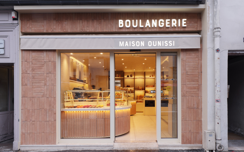Facciata di una boulangerie con insegna